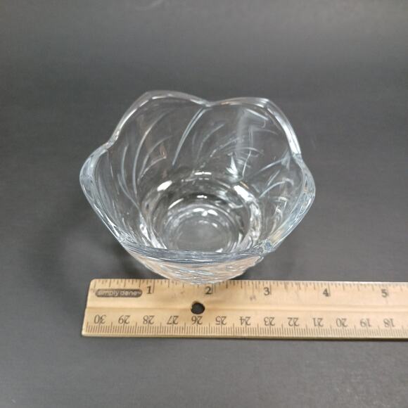 Vtg KIG Indonesia Decorative Clear Glass Tulip Votive Candle Holder, Ring Dish - Picture 9 of 9